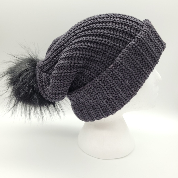 LOVE YOUR MELON | slouchy pompom knit beanie toque winter hat - Picture 2 of 5